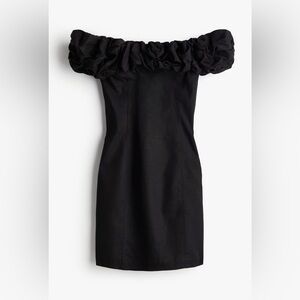 H&M black ruffled Elegant strapless offshoulder Dress